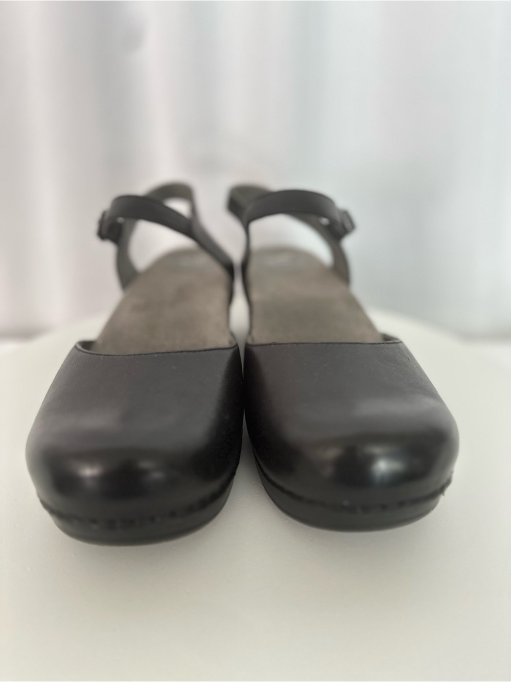 Dansko Black Leather Closed-Toe Ankle Strap Wedge Shoes US 12.5-13 (SH108) - Picture 4 of 11